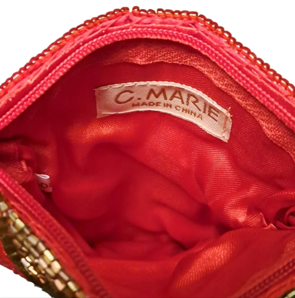 C. Marie Vintage Strawberry Beaded Handbag and Coin Purse - Picture 4 of 7